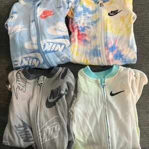 Bundle of 4 Nike Footed Pajama Sleepers - Newborn Baby Boy